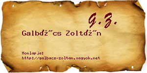 Galbács Zoltán névjegykártya